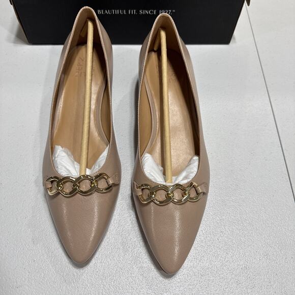 Naturalizer Becca Flat Warm Fawn Tan Leather Shoes Sz 9.5W Slip On H7019L6251 - Picture 2 of 12